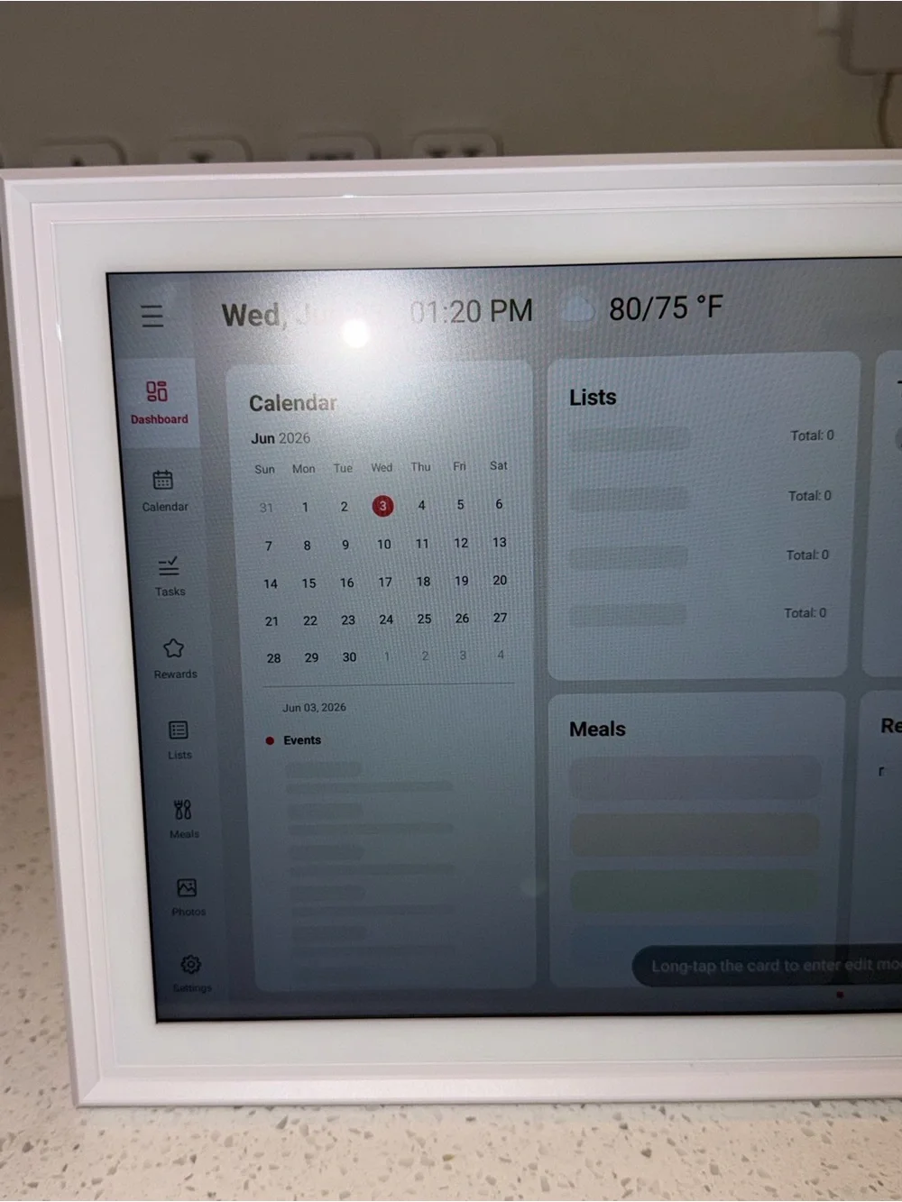 15.6-inch Calendar Display - White